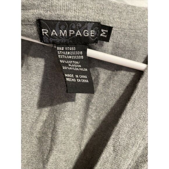 Rampage Vintage Y2K Sleeveless Sweater Cardigan Vest Tank Top Grey Preppy W, Med - Picture 4 of 5